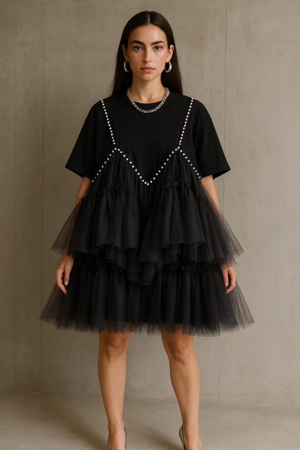 Vestido Tshirt Negro + Tul