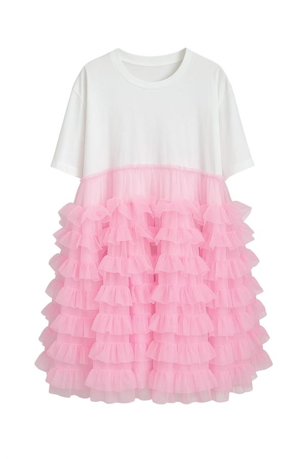 Vestido Tshirt Tul Rosa - Imagen 2