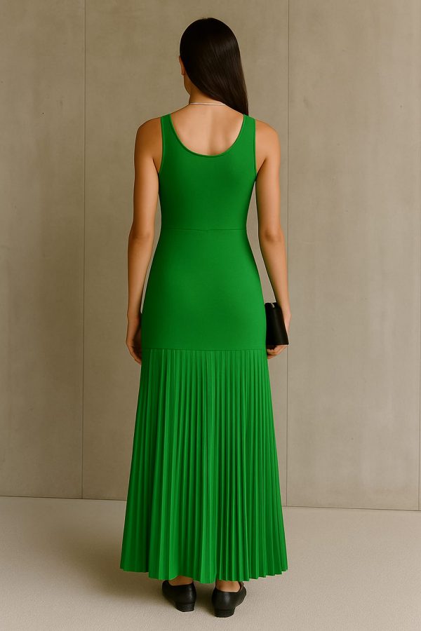Vestido Verde Plisado - Imagen 2