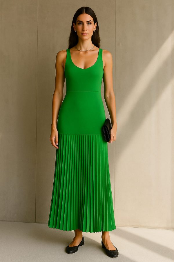 Vestido Verde Plisado