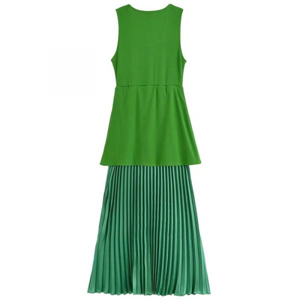 Vestido Verde Plisado - Imagen 4
