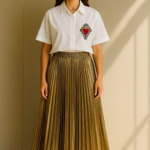 Camisa Blanca Corazon Bordado