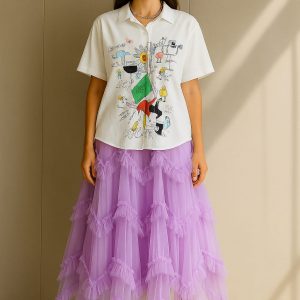 Camisa Blanca con Dibujos