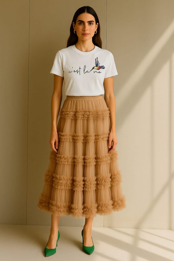 Falda Cafe de Tul