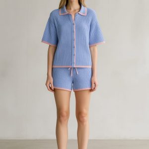 Conjunto Azul Tejido