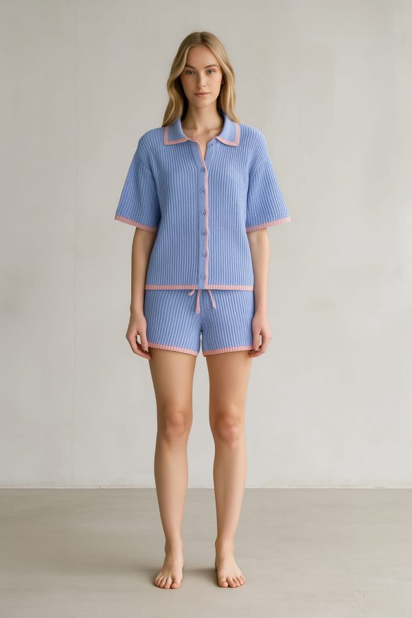 Conjunto Azul Tejido