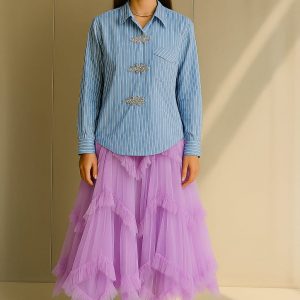 Camisa Azul Cruzada